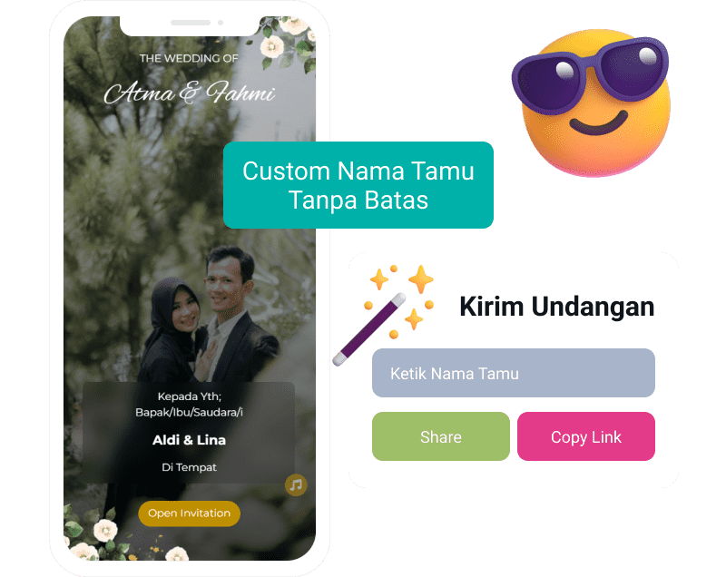 Order Via WA 1 custom nama tamu Undangan Digital Website