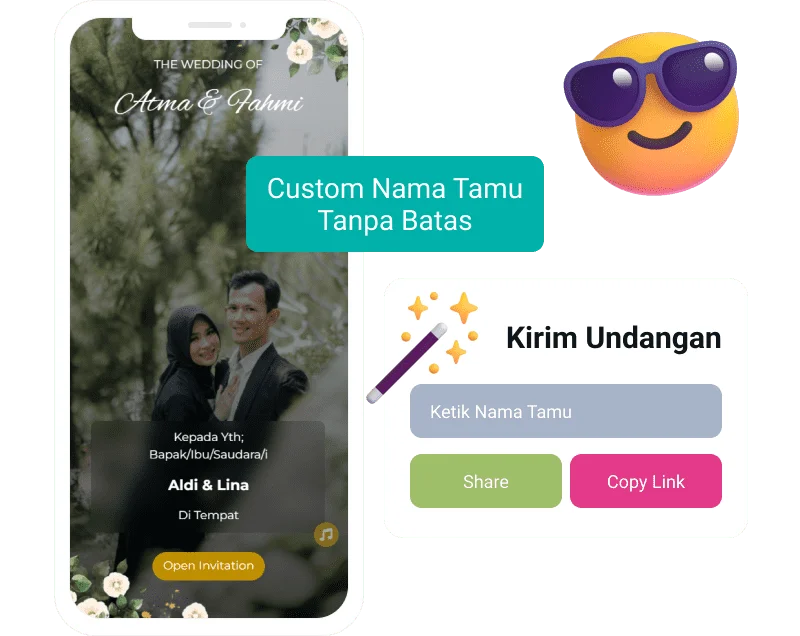 Order Via WA 1 custom nama tamu Undangan Digital Website