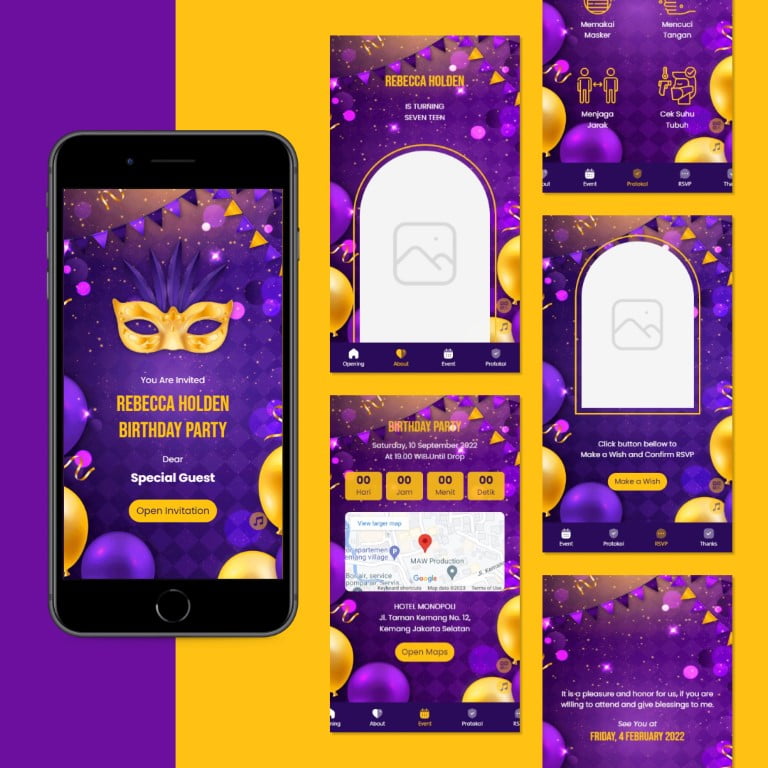 purple carnival Undangan Digital Website