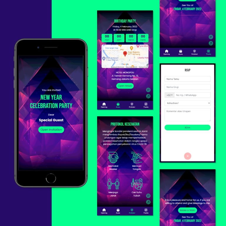 purple night Undangan Digital Website