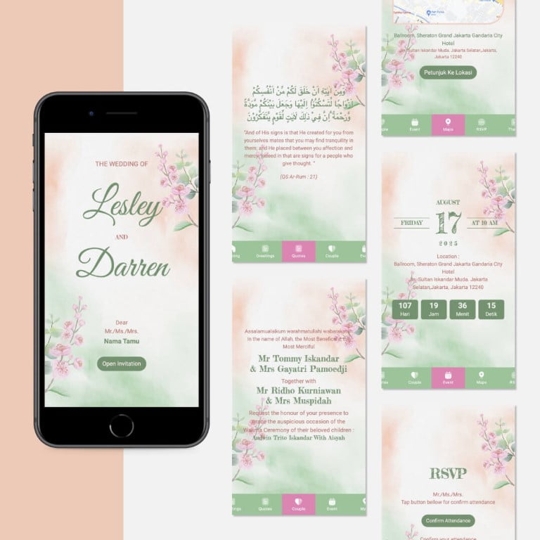 romantic floral Undangan Digital Website