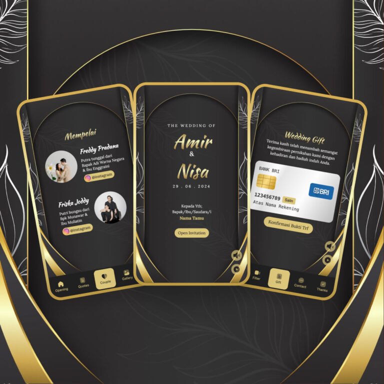 gold black silver Undangan Digital Website